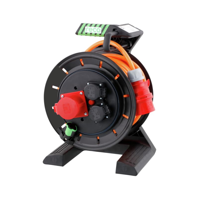 RECA ultra GUARD 7 cable reel, CEE 400 V, 5 x 16 A cable, H07BQ-F 5G2.5, 25 m