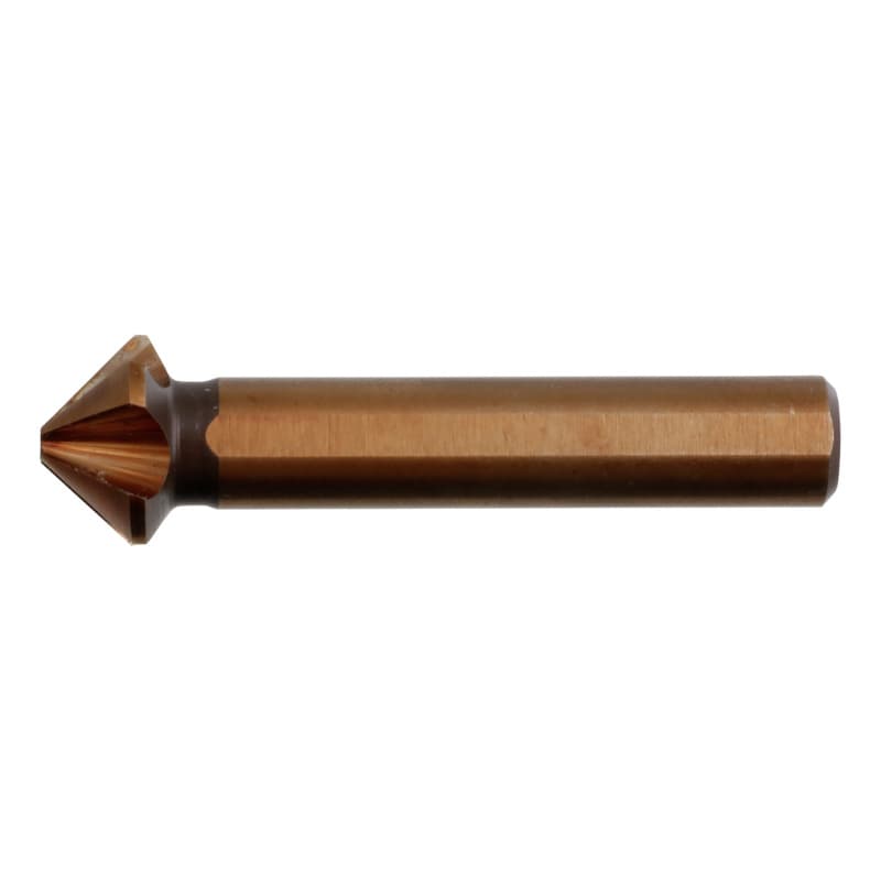 Quattro tapered countersink 90°, HSSX-O, 10.4 mm, cutting edges w. unequal pitch