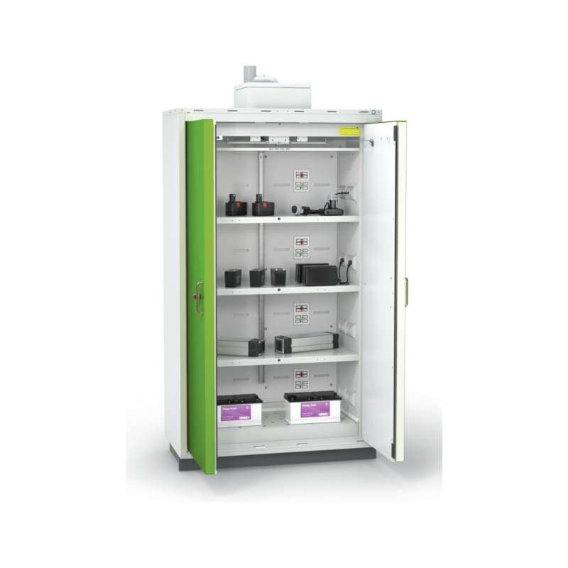 RECA Akku-Sicherheitsladeschrank XL mit Signalweiterl. 1194x2085x612 mm RAL 6018