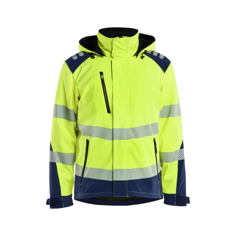 Leicht gefütt. Softshell Winterjacke HiVis Gelb/Marineblau 4400 2513 3389 4XL