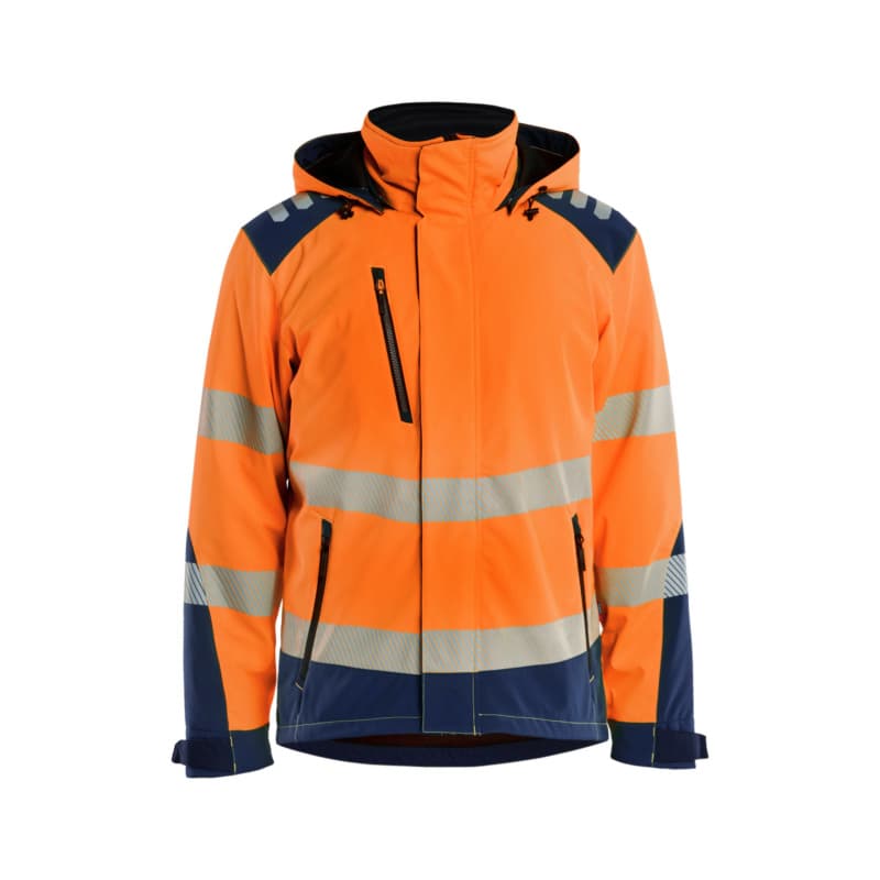 Leicht gefütt. Softshell Winterjacke HiVis Orange/Marineblau 4400 2513 5389 4XL