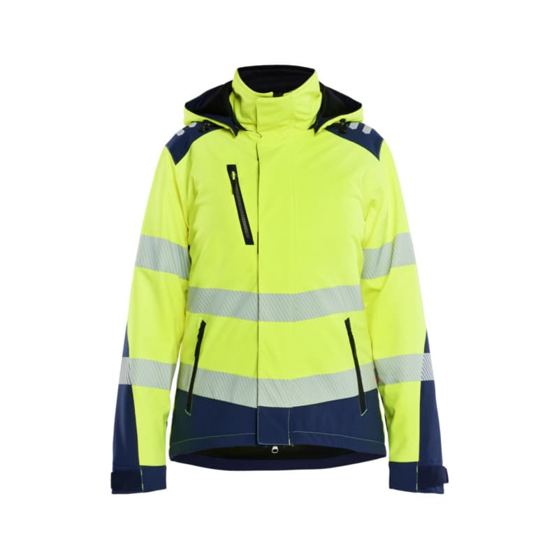 Lined women softshell winter jacket HiVis yellow/mar.blue 4401 2513 3389 L