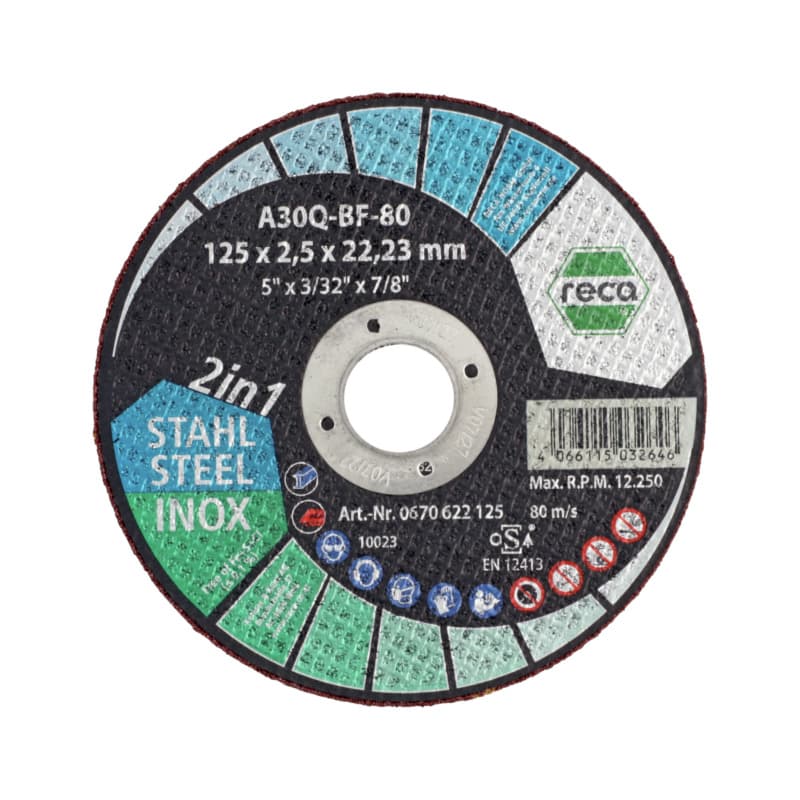 2in1 cutting disc straight 125 x 2.5 x 22.23