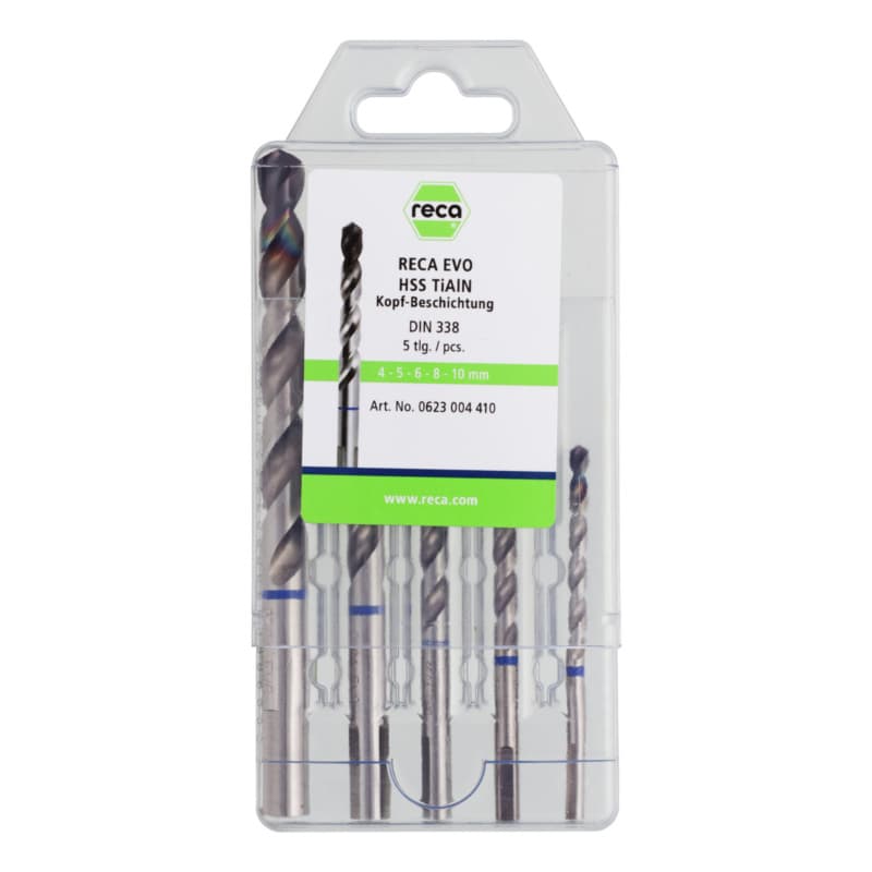 EVO twist drill bit starter set 5 pcs, 4-10 mm