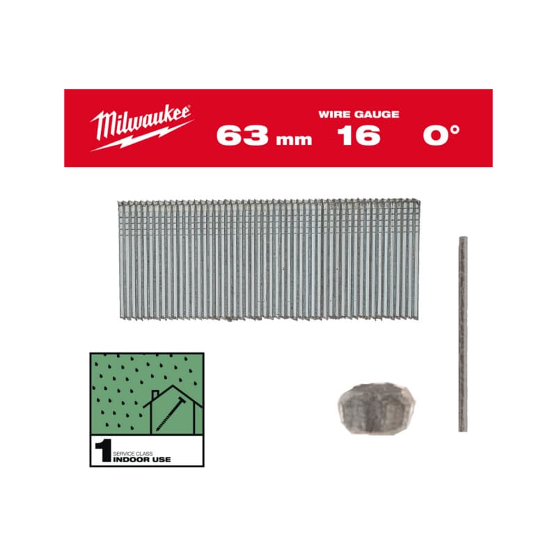 Milwaukee Stauchkopf-Nägel 16 Gauge für M18 FN16GS 2,8 x 63mm verzinkt, 0°