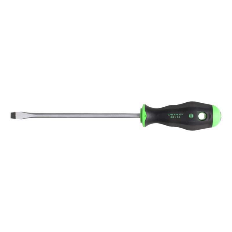 Screwdriver, slotted, 2-component handle 8.0 x 1.2 mm