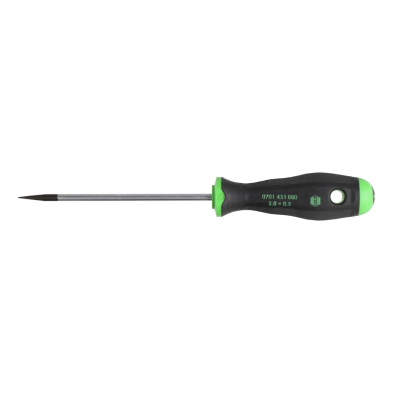 Screwdriver, slotted, 2-component handle 3.0 x 0.5 mm