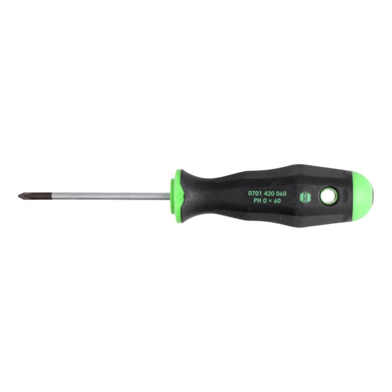 Screwdriver, cross slot, 2-component handle PH 0