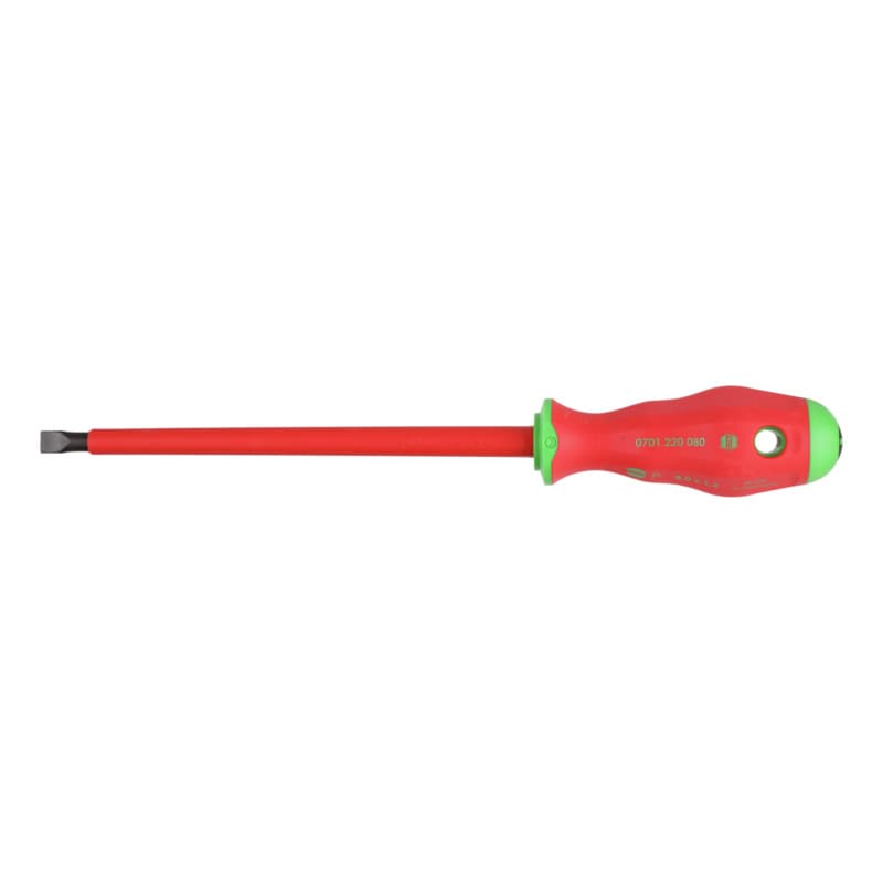Screwdriver VDE slotted, 2-component handle 8.0 x 1.2 mm