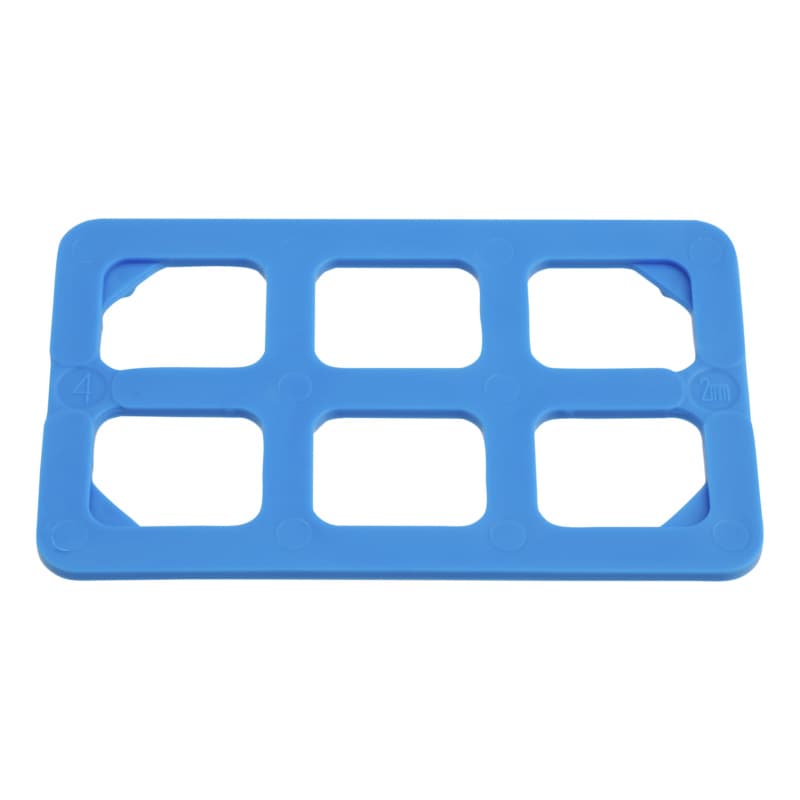 Underlay grid block, 80x50x2 mm, plastic, blue