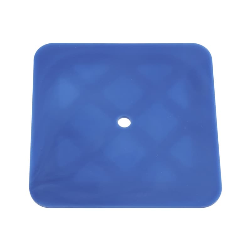 Mounting plate 70x70 mm, 2 mm, plastic, blue