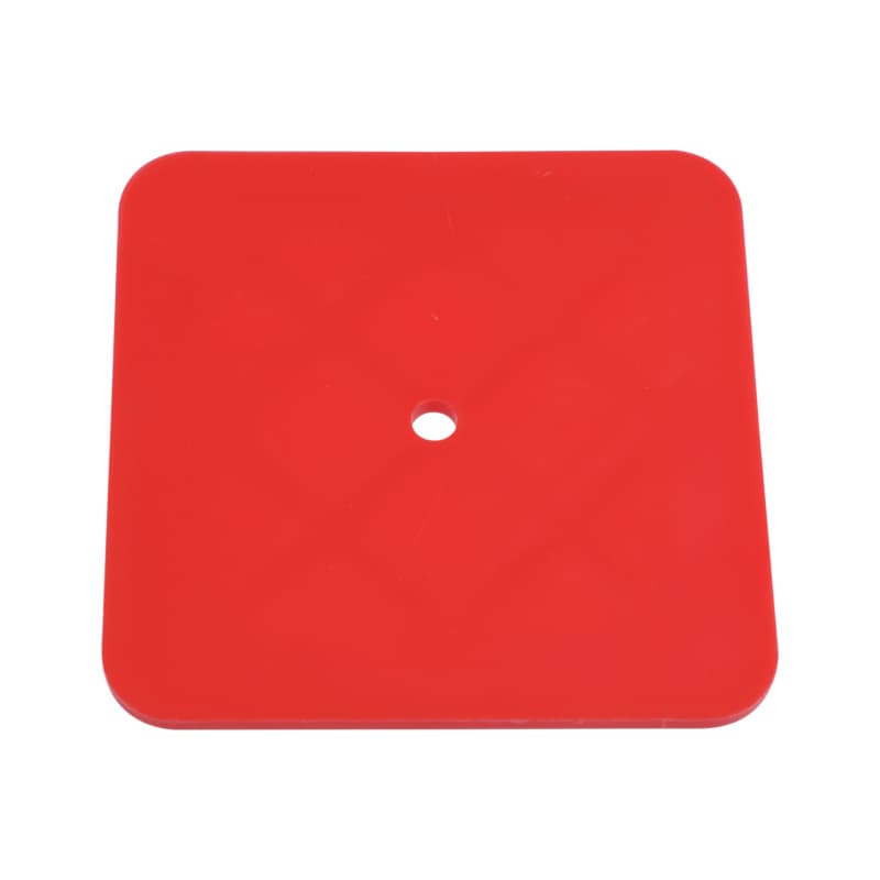 Mounting plate 70x70 mm, 3 mm, plastic, red