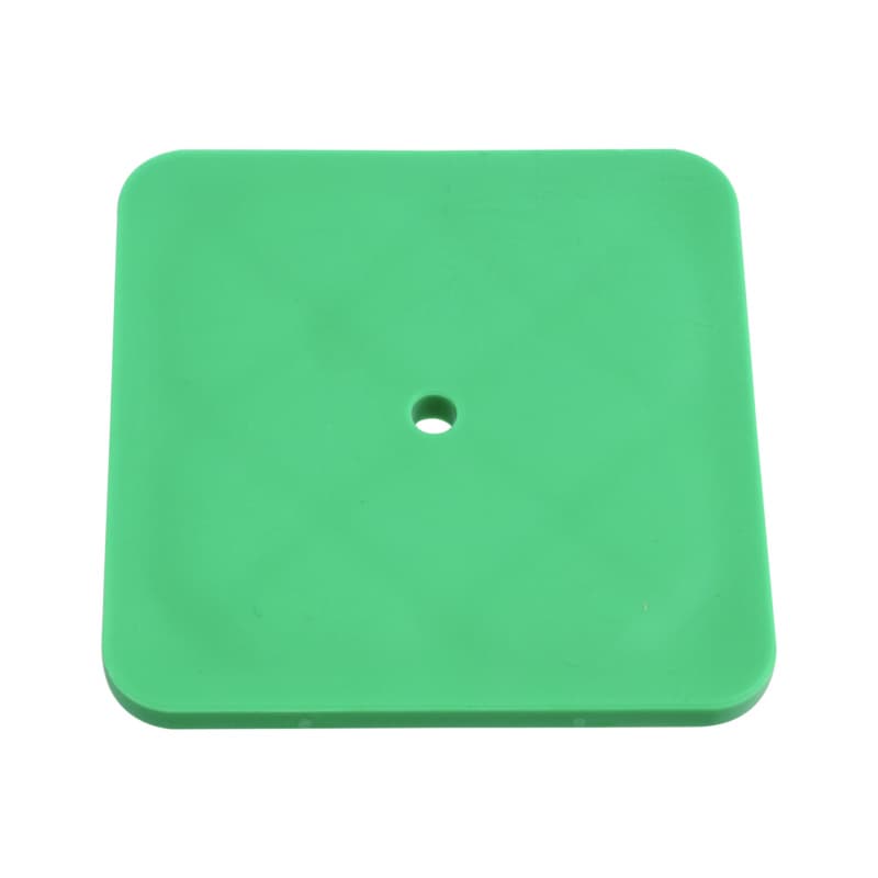 Mounting plate 70x70 mm, 5 mm, plastic, green