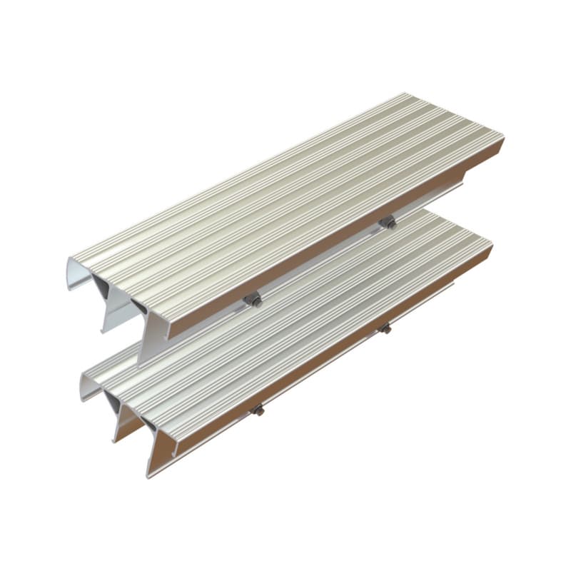 Retrofit step set A2 for alu leaning ladders with rungs