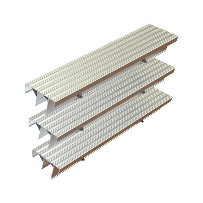Retrofit step set B3 for alu leaning ladders with rungs