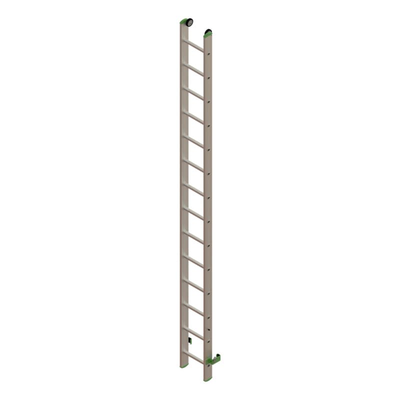 Sliding part, Alu rope operated ladder 2 pieces with traverse 2x14 rungs
