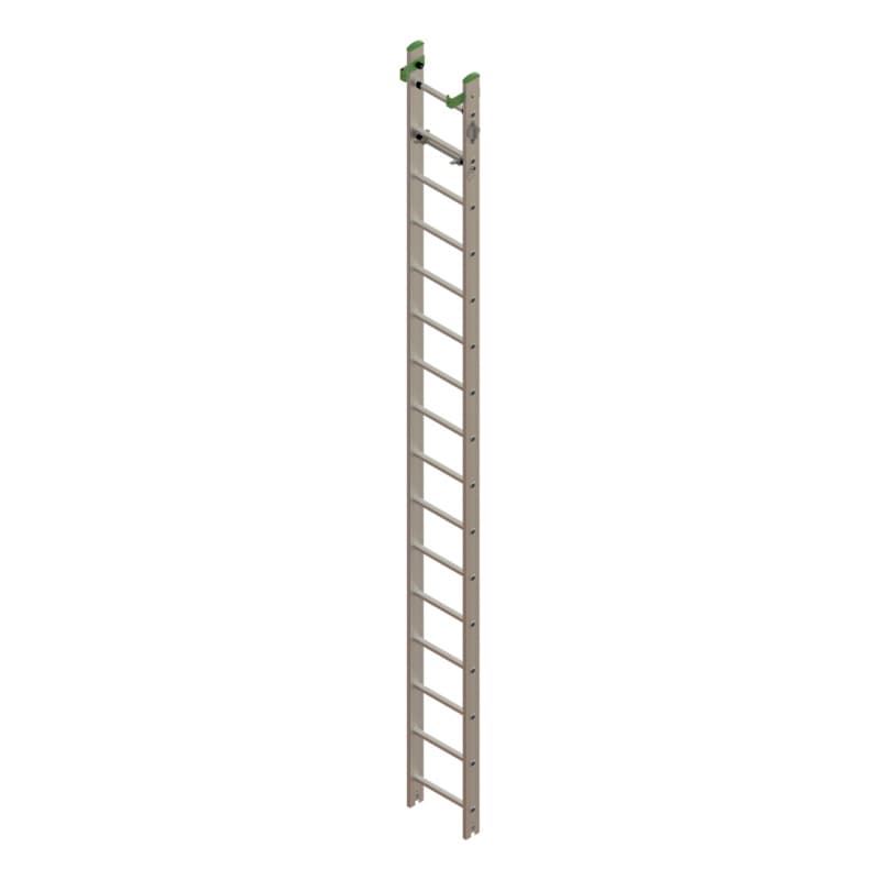 Lower part, Alu rope operated ladder 2 pieces with traverse 2x16 rungs