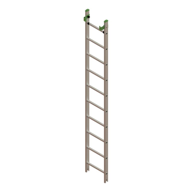 Lower part, Alu extension ladder 2 pieceswith traverse 2x10 rungs