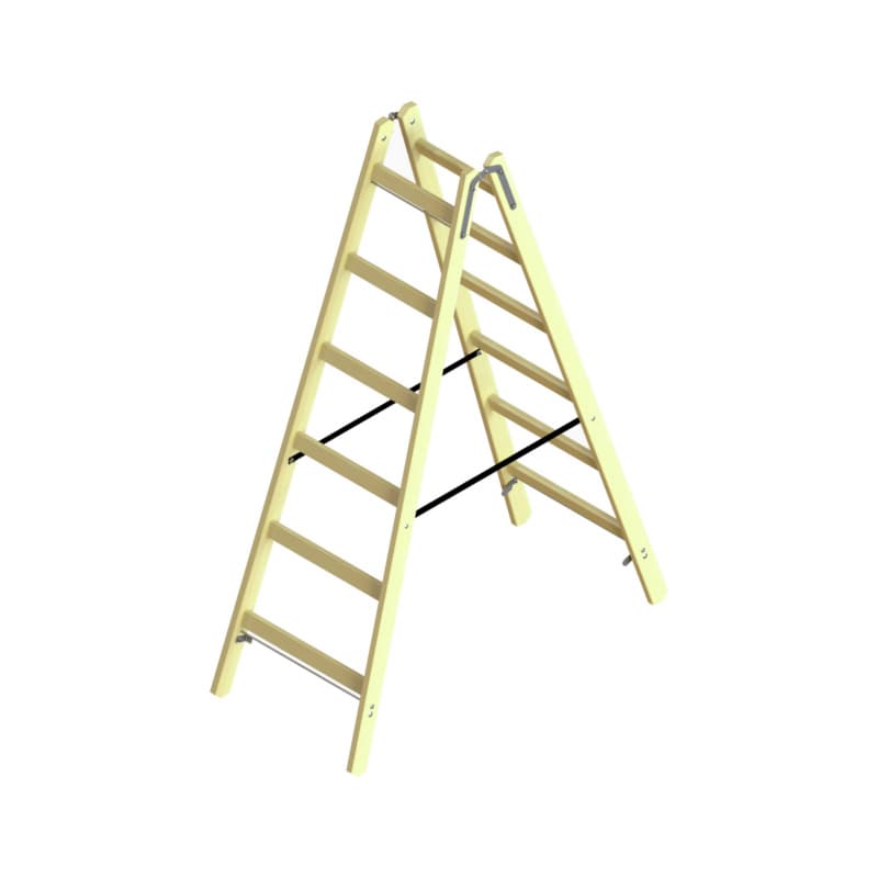 Wooden runged standing ladder 2X6 rungs