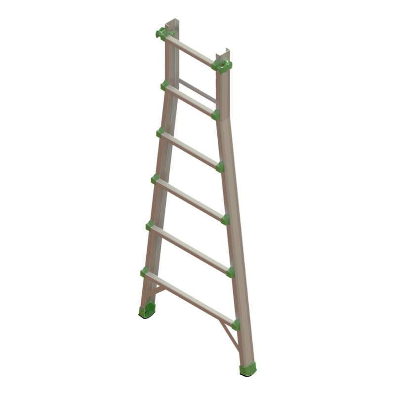 Alu professional telescopic ladder, outer ladder 4x6 rungs