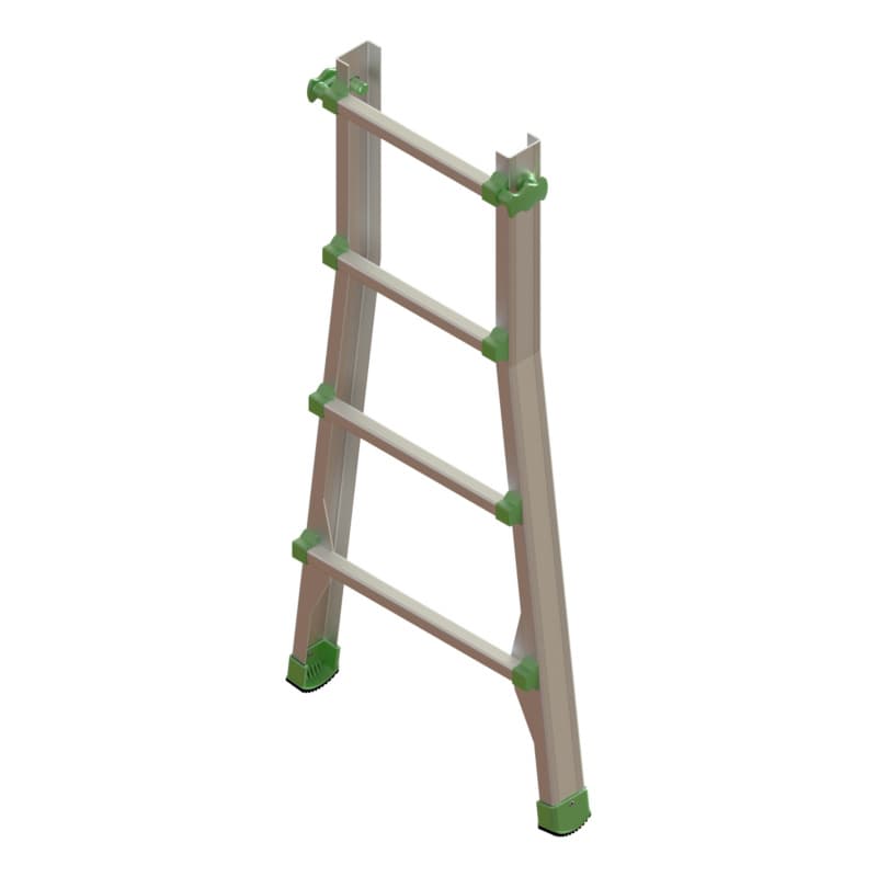 Alu telescopic ladder, outer ladder 4x4 rungs
