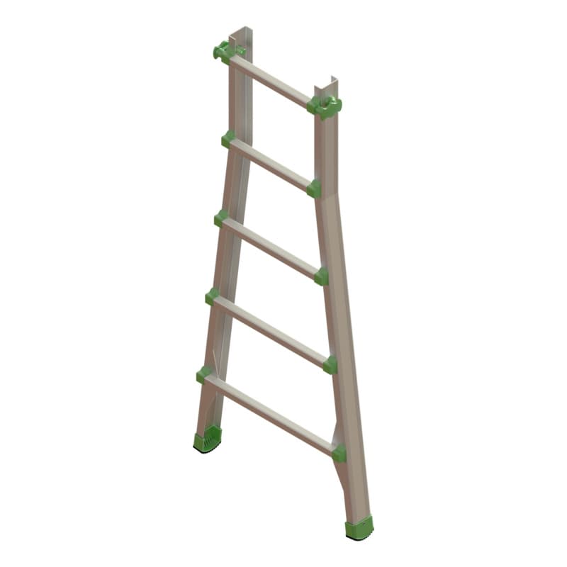 Alu telescopic ladder, outer ladder 4x5 rungs