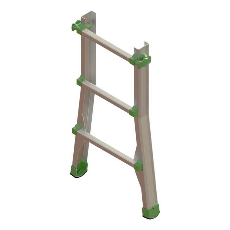 Alu telescopic ladder, outer ladder 4x3 rungs