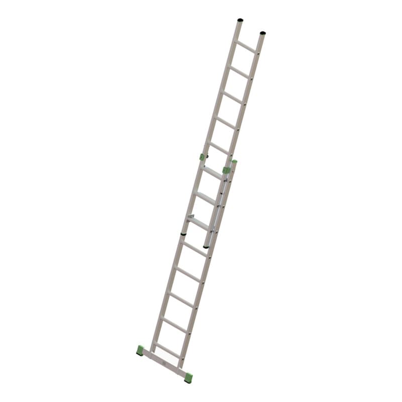 Alu extension ladder 2 pieceswith traverse 2x8 rungs