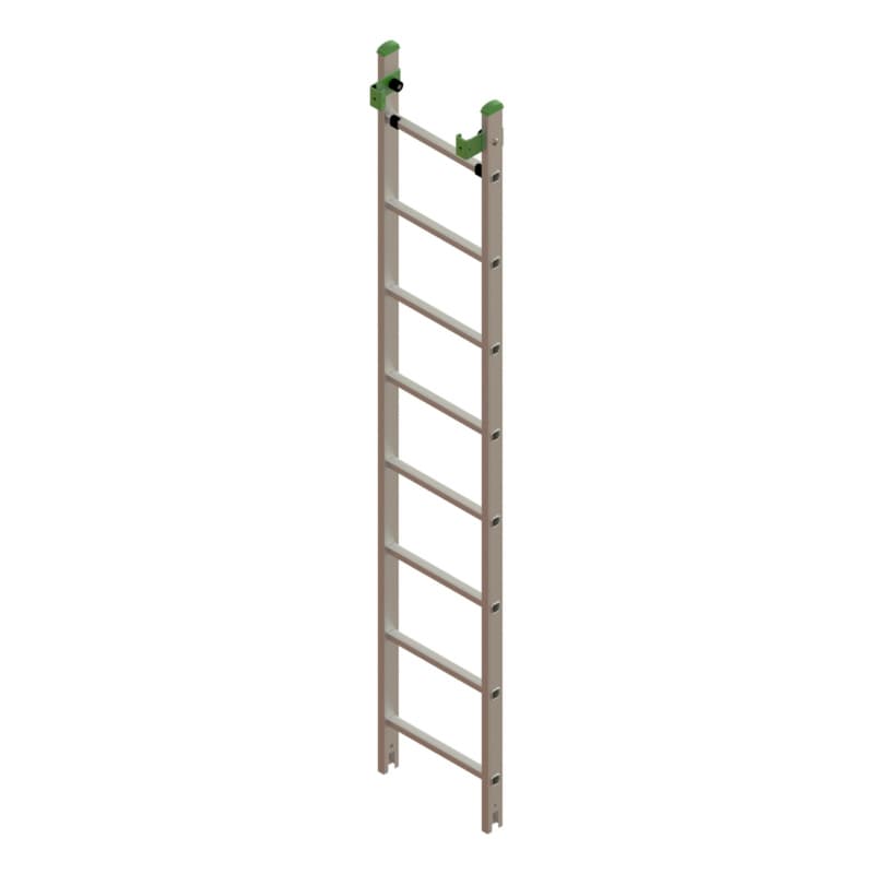 Lower part, Alu extension ladder 2 pieceswith traverse 2x8 rungs