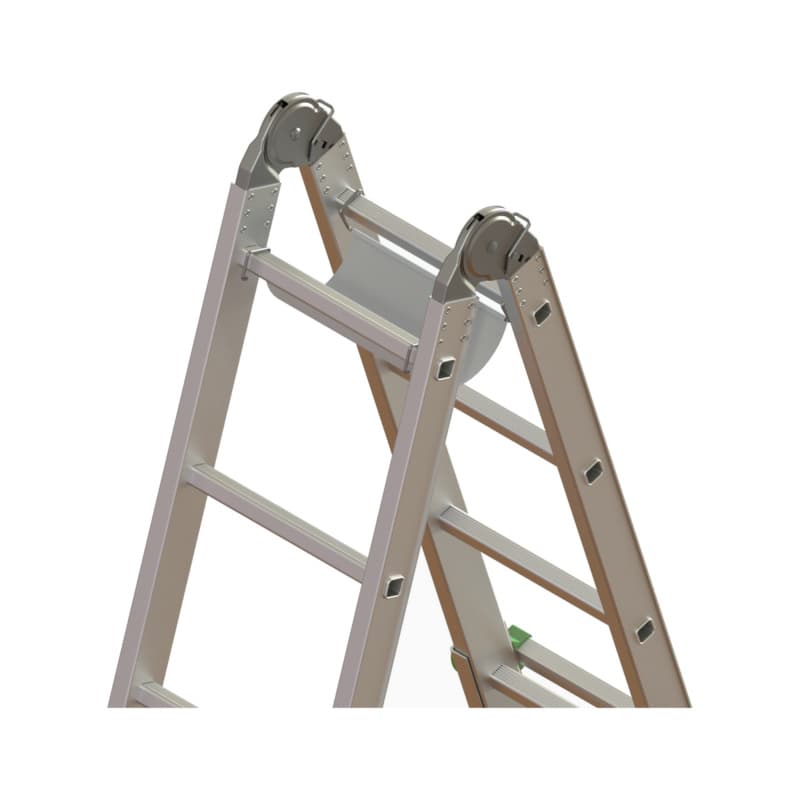 Tool shelf for alu standing ladder with rungs