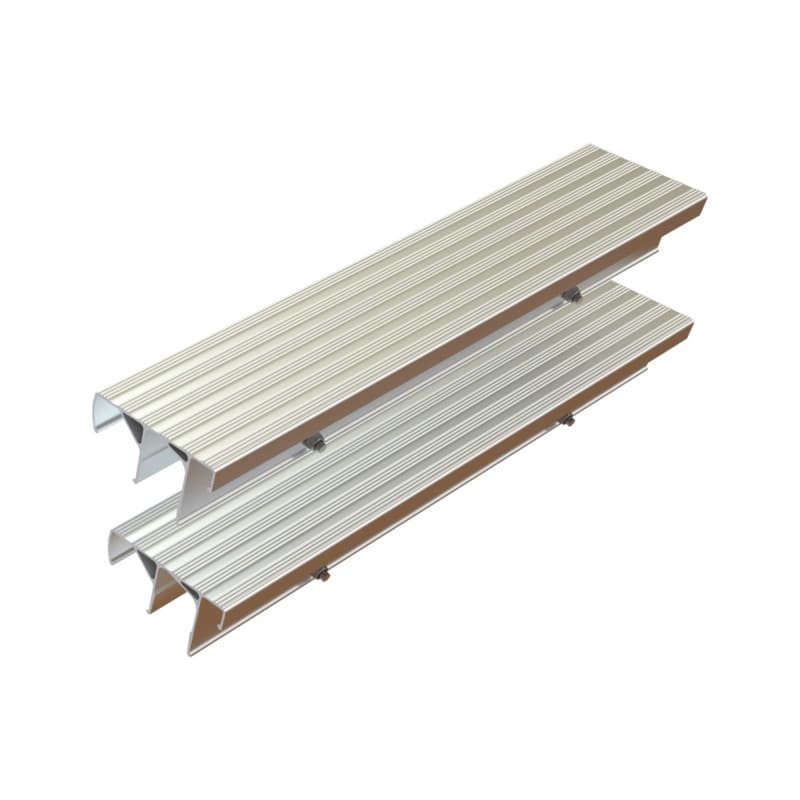 Retrofit step set B2 for alu leaning ladders with rungs