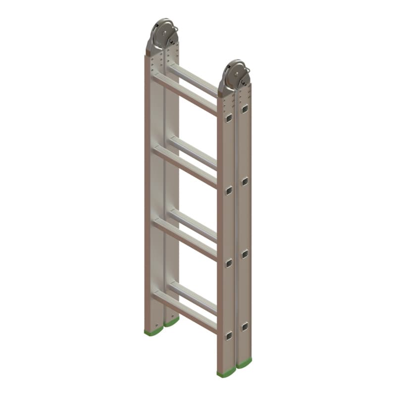 Alu telescopic ladder, inner ladder 4x4 rungs