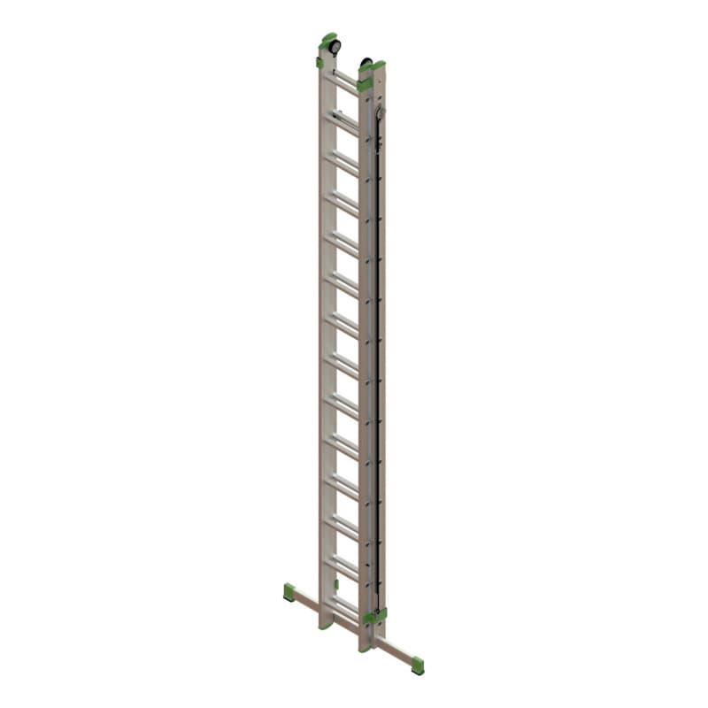 Alu rope operated ladder 2 pieces with traverse 2x14 rungs