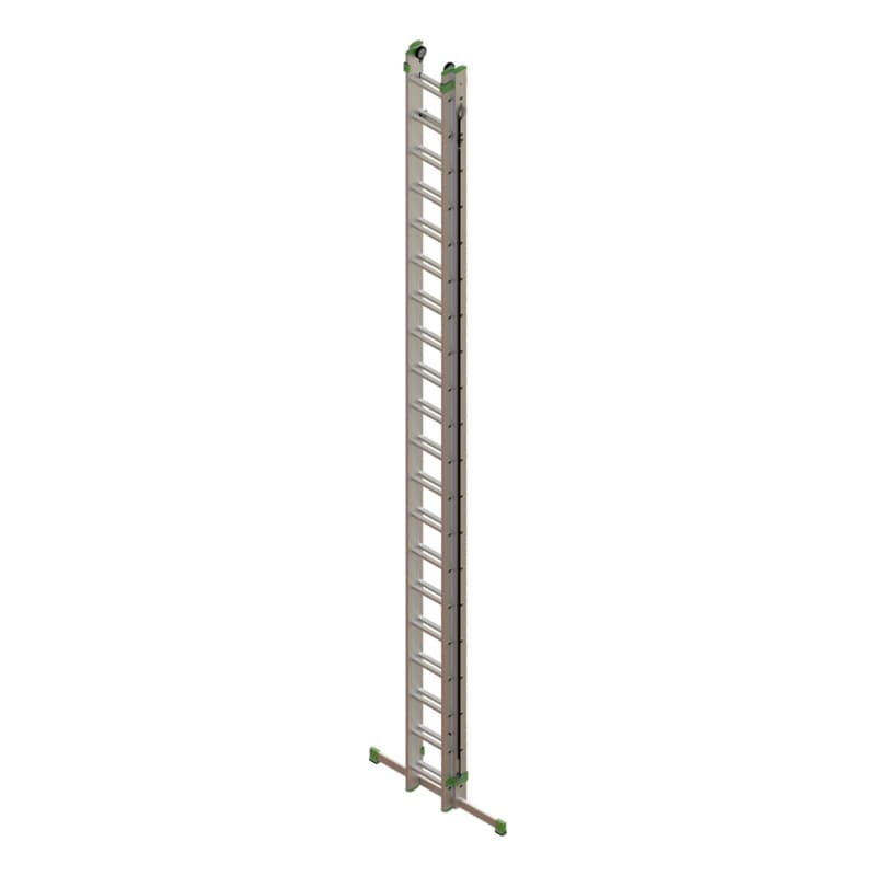 Alu rope operated ladder 2 pieces with traverse 2x20 rungs