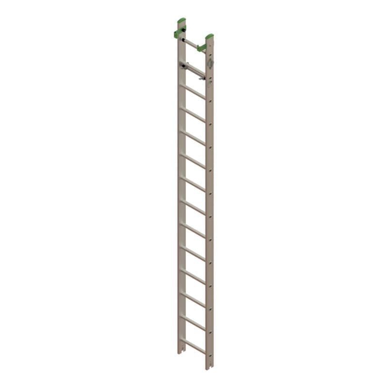 Lower part, Alu rope operated ladder 2 pieces with traverse 2x14 rungs