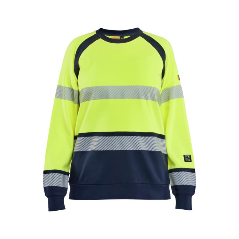 Multinorm Sweatshirt for Women HiVis Yellow/Navy Blue 3454 1762 3389 L