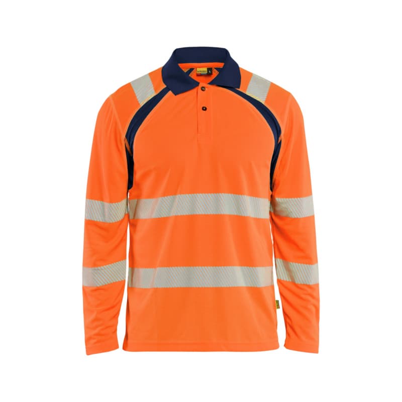 UV Polo Shirt HiVis Long Sleeve HiVis Orange/Navy Blue 3598 1013 5389 4XL