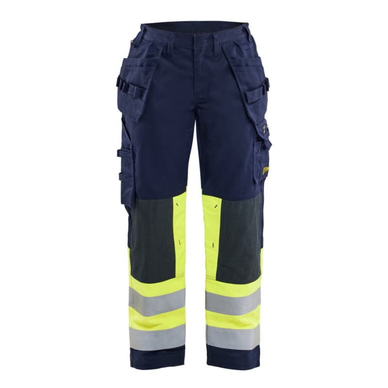 Women's Multinorm Work Trousers Navy Blue/High Vis Yellow 7081 1514 8933 C34