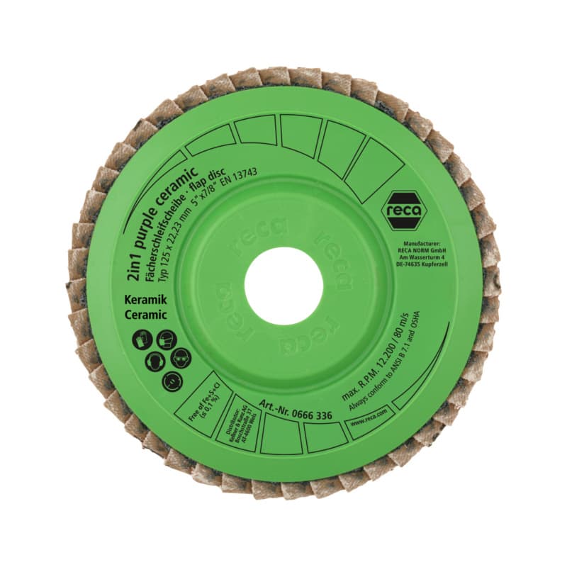 2in1 Mop purple ceramic flap disc, 125 mm, grain 40