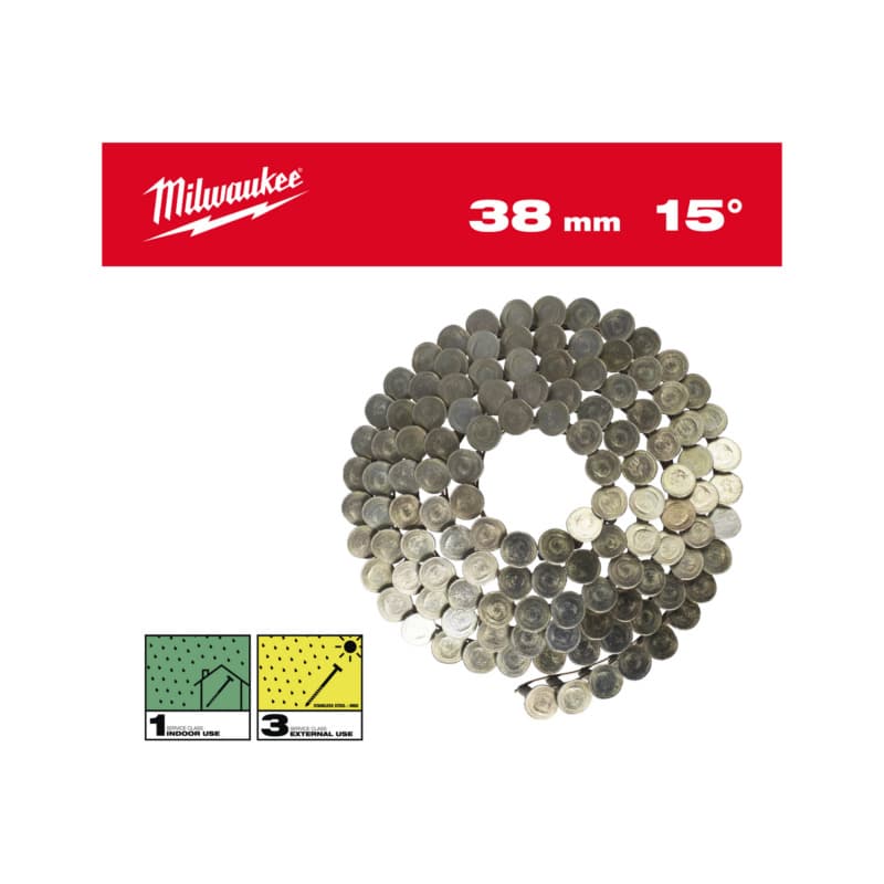 Milwaukee Coilnägel für M18FRCN45 3,05 x 38mm Ringschaft verzinkt, 15°