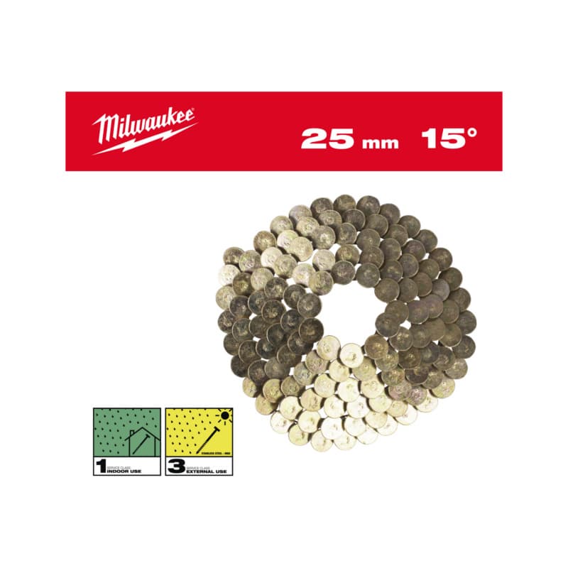 Milwaukee Coilnägel für M18FRCN45 3,05 x 25mm Glattschaft verzinkt, 15°