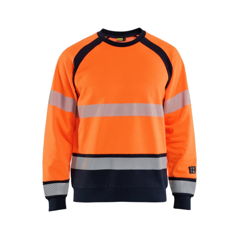 Multinorm Sweatshirt Inherent High Vis Orange/Navy Blue 3088 1745 5389 4XL