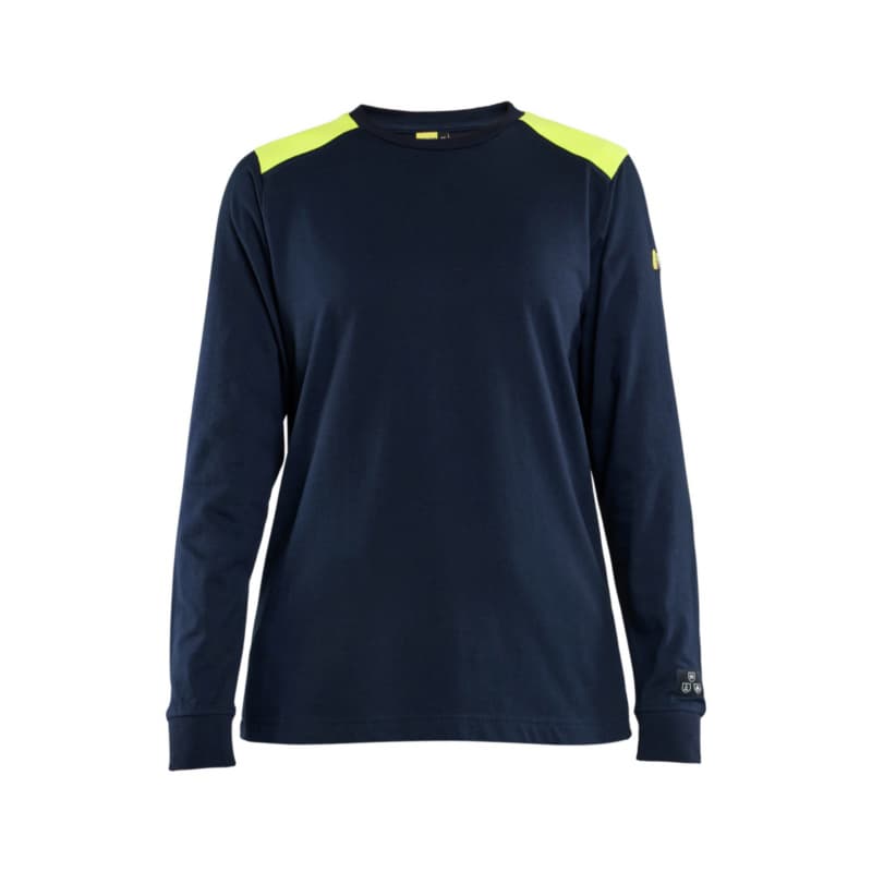 Women's Flame Retardant Long Sleeve Shirt D.NavyBlue/HVis Y 3467 1737 8933 L