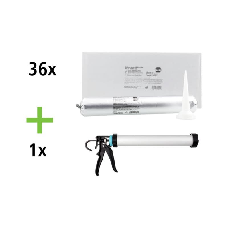 Silikon S 18 weiß, 600 ml + Auspresspistole