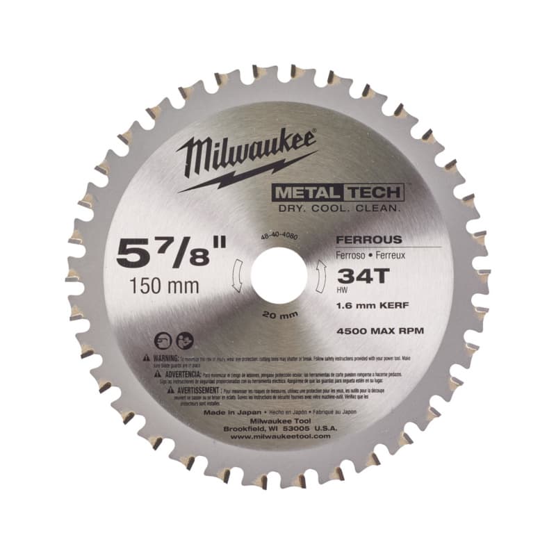 Milwaukee Kreissägeblatt Metall-Handkreissägen 150/20mm Z34 Orgnr.4932501140