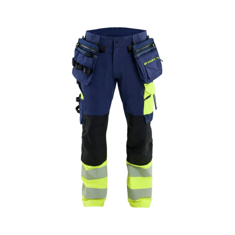 ToolRig High Vis Work Pants 4-Way Stretch D.NavyBlue/HVis Y 1145 1648 8933 C94