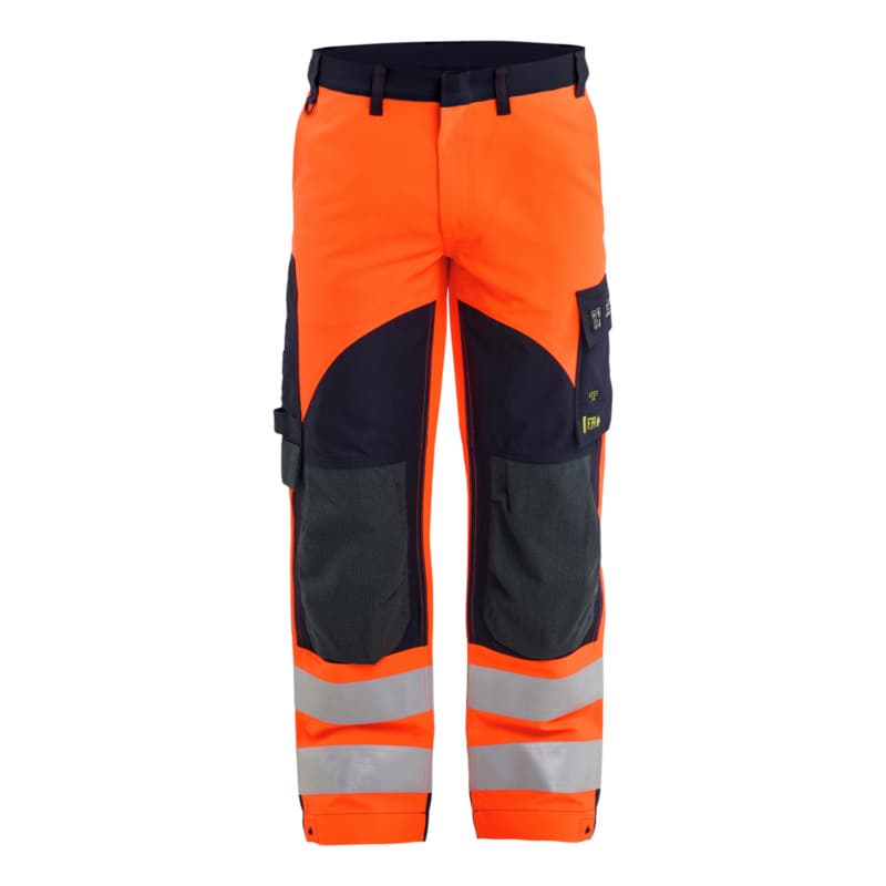 Multinorm Work Trousers Inherent High Vis Orange/Navy Blue 1588 1524 5389 C44
