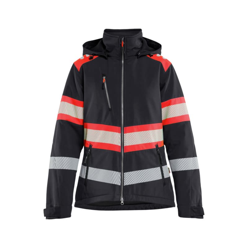Women's HVis Softshell Winter Jacket Black/High Vis Red 4406 2513 9955 L