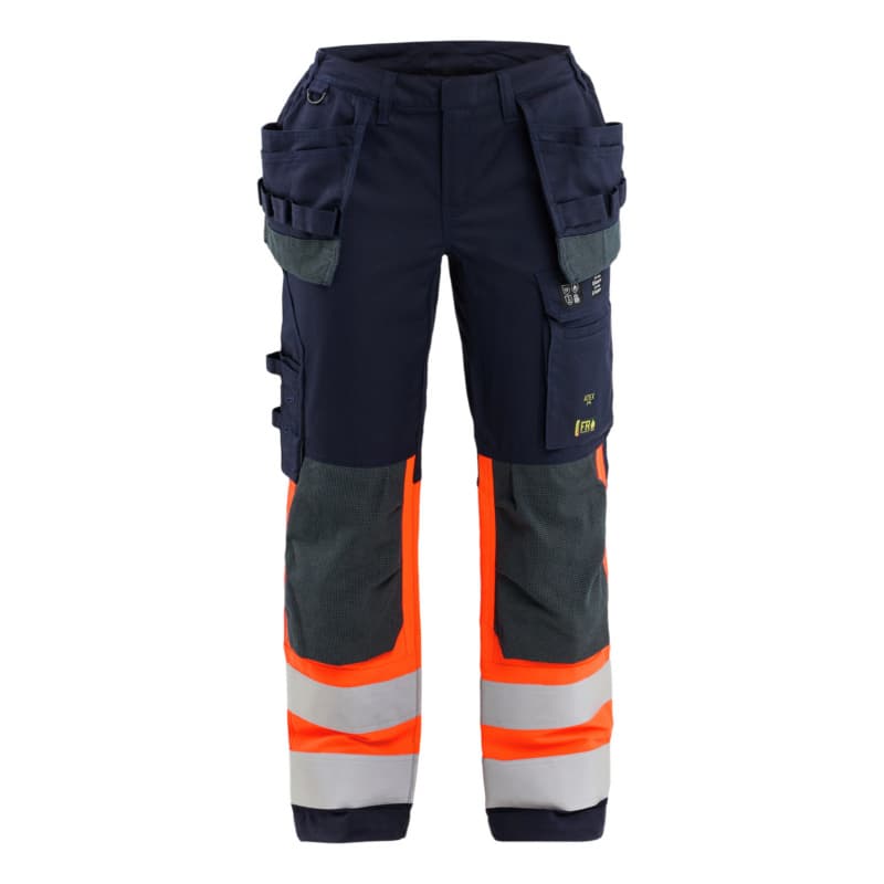 W Multinorm Trousers Inherently Stretch Navy Blue/Orange 7185 1524 8953 C34