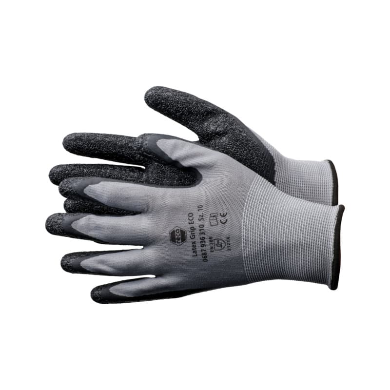 Latex Grip ECO protective glove, EN 388, grey-black, size 7